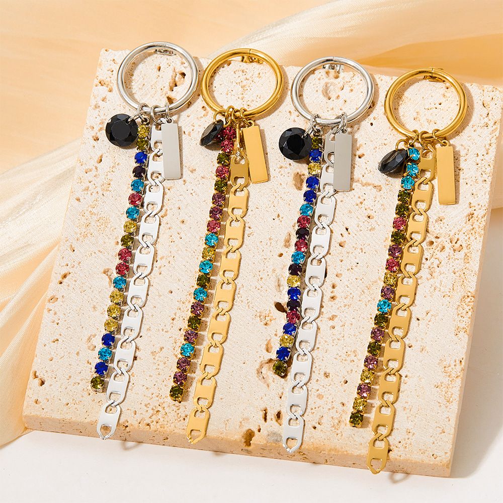 Original Design Colorful Long Tassel Rhinestone Earrings
