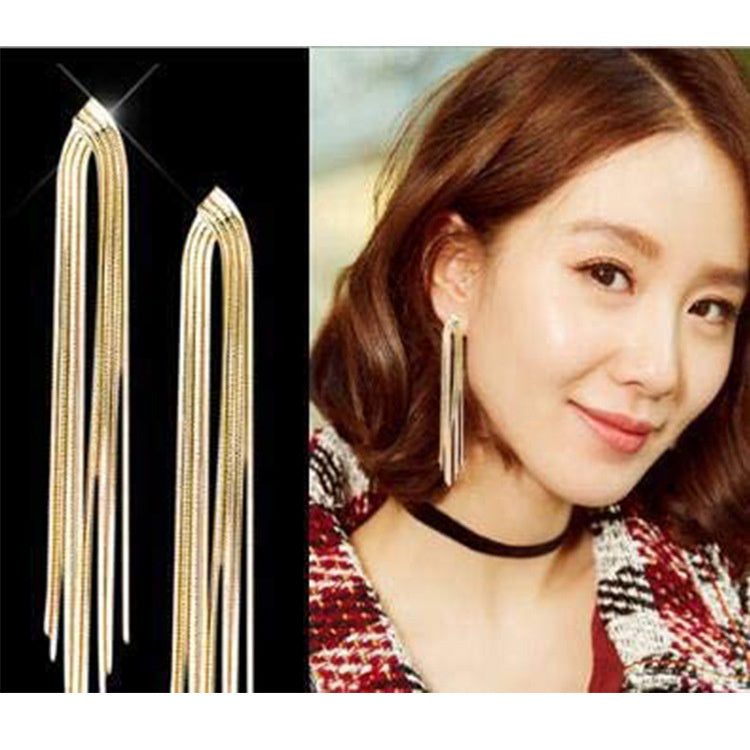 Long Fringe Earrings Female Accessories