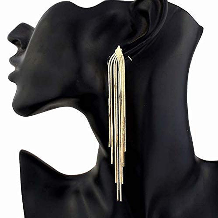 Long Fringe Earrings Female Accessories