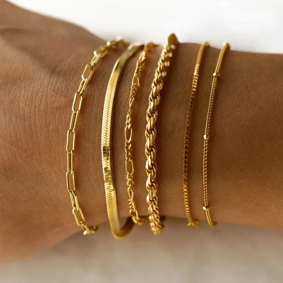 Simple Stainless Steel Exquisite Beads Chain Bracelet