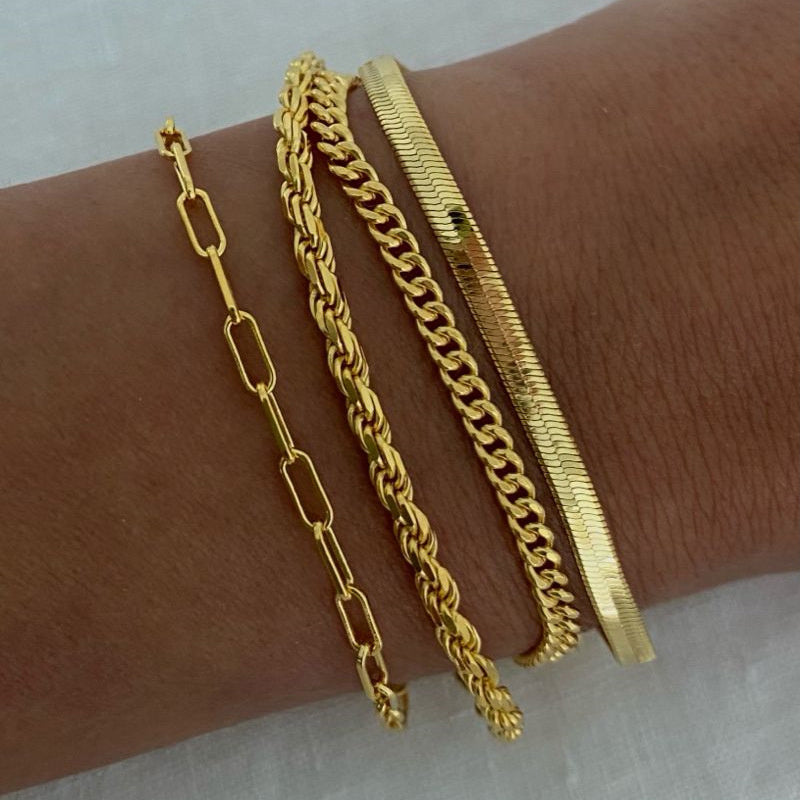 Simple Stainless Steel Exquisite Beads Chain Bracelet