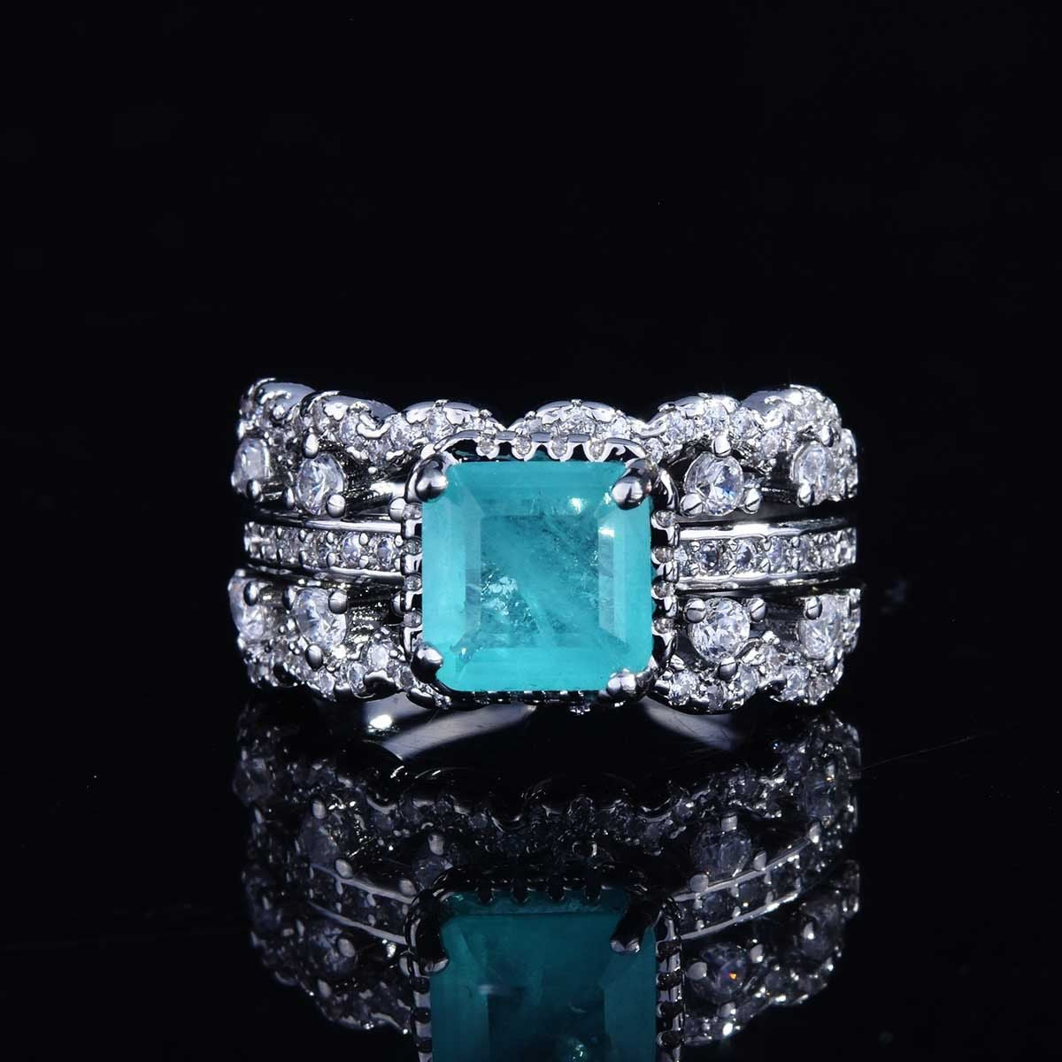 Gaoding Jewelry Design European And American Entry Lux Colored Gems Couple Rings