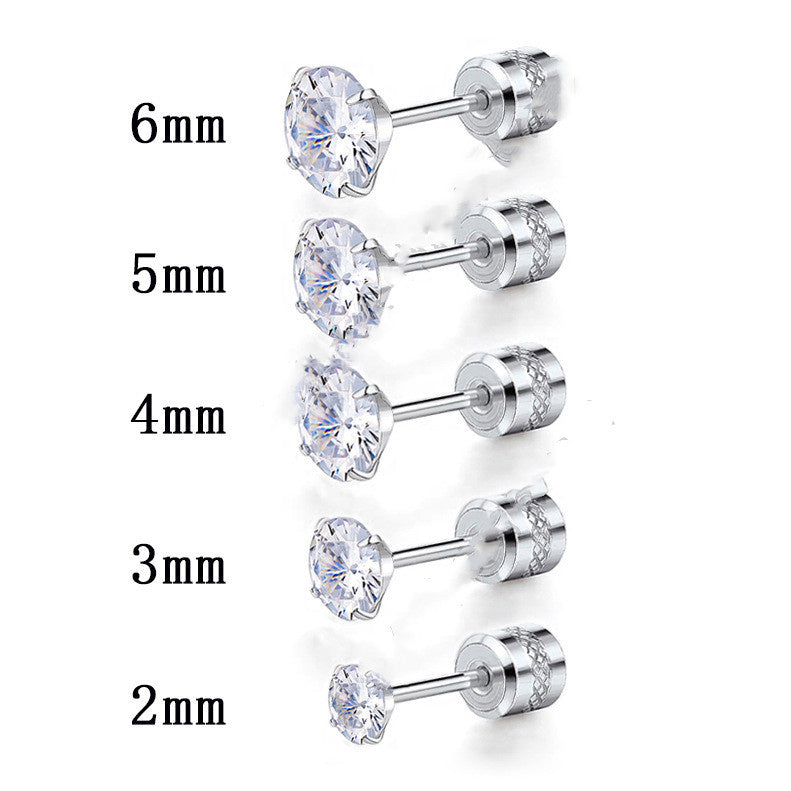 Fashion Barbell Double-headed Rhinestone-encrusted Earrings