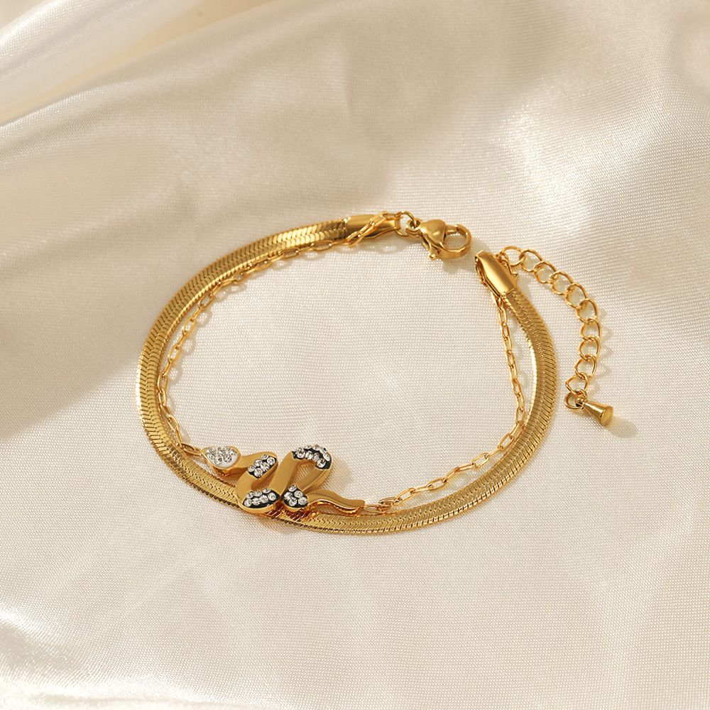 Snake-shaped Double-layer Stainless Steel Bracelet
