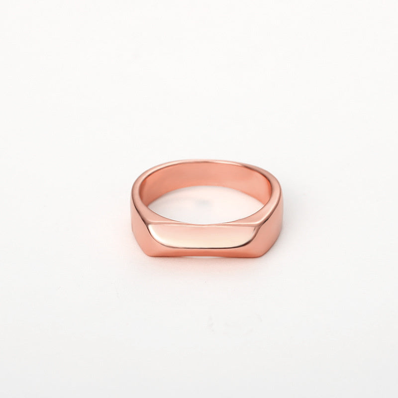 Fashion Simple Stainless Steel Love Irregular Ring For Women