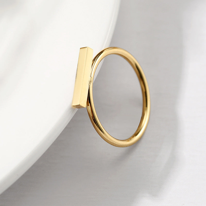 Simple Stainless Steel One Line Ring