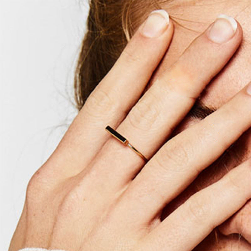 Simple Stainless Steel One Line Ring