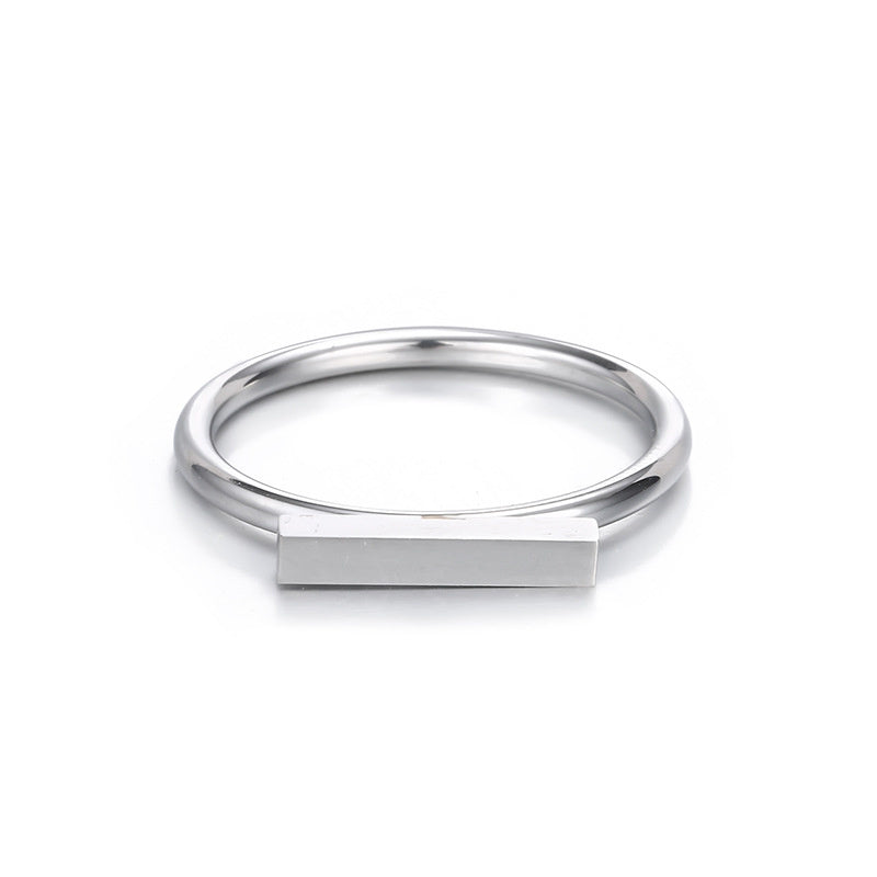 Simple Stainless Steel One Line Ring
