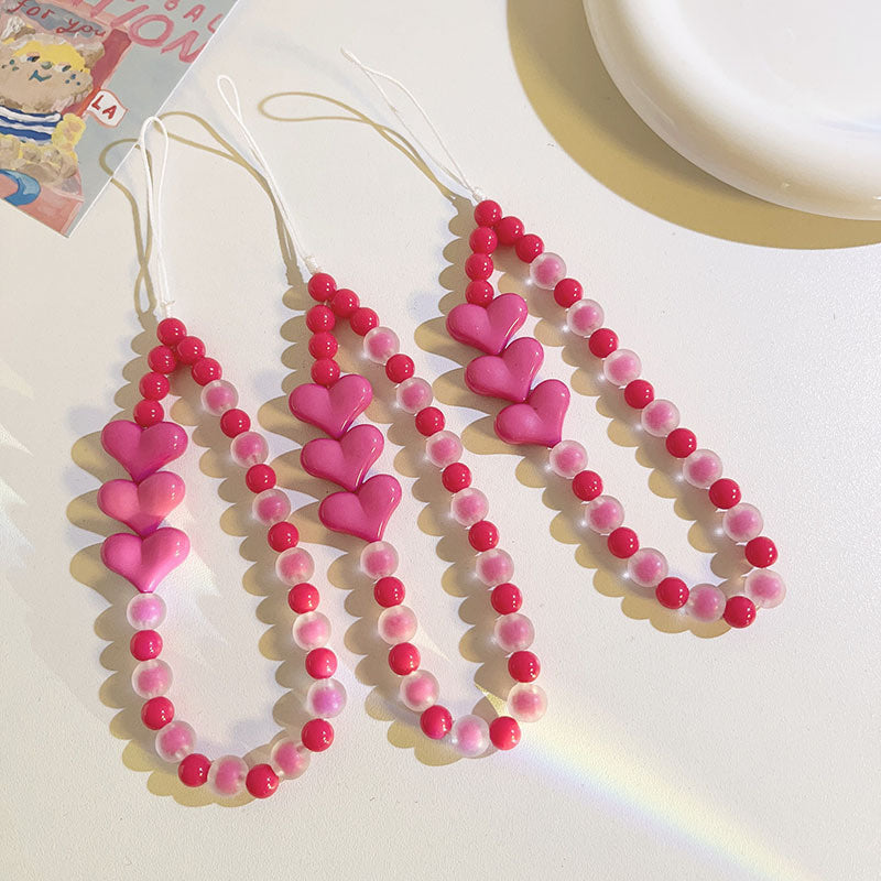 Rose Red Love Beads Chain Hanging Rope