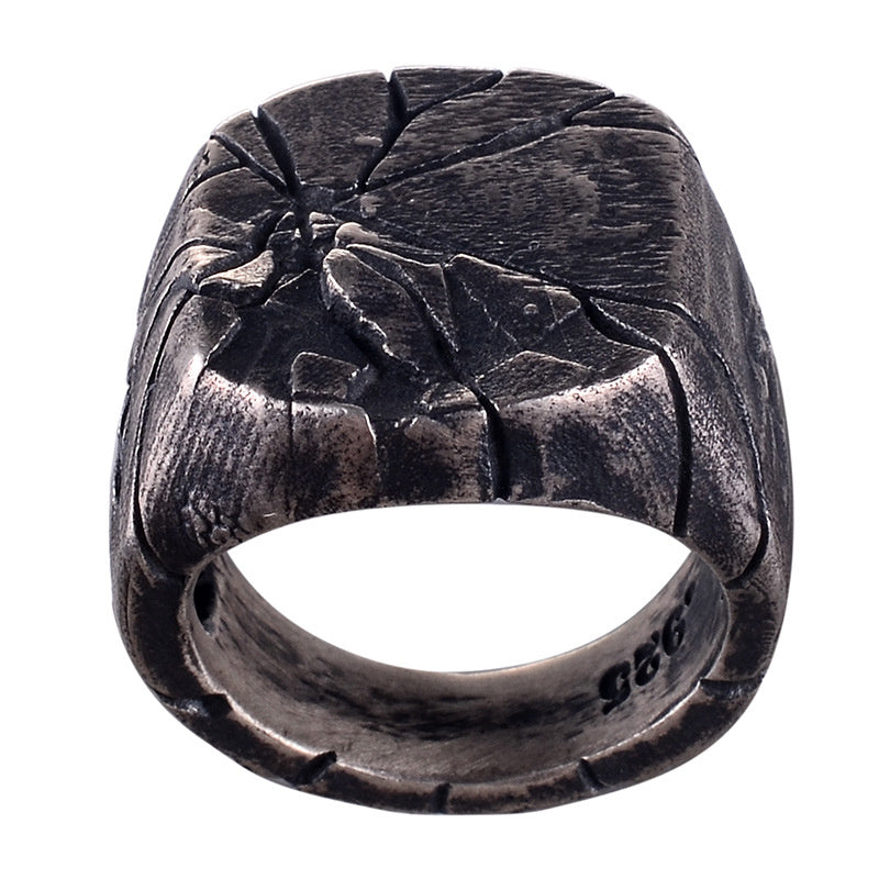 Niche Retro Hip Hop Irregular Line Ring