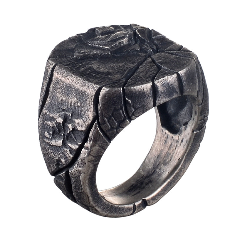 Niche Retro Hip Hop Irregular Line Ring