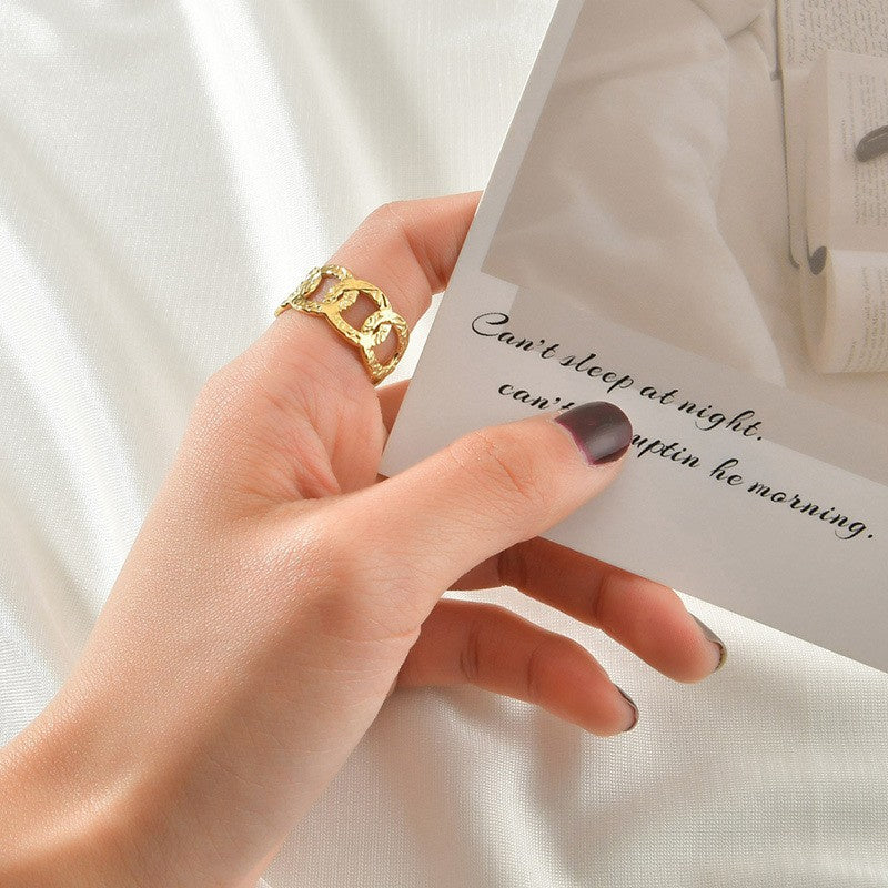 Fashion Vacuum Plating Couple Ring