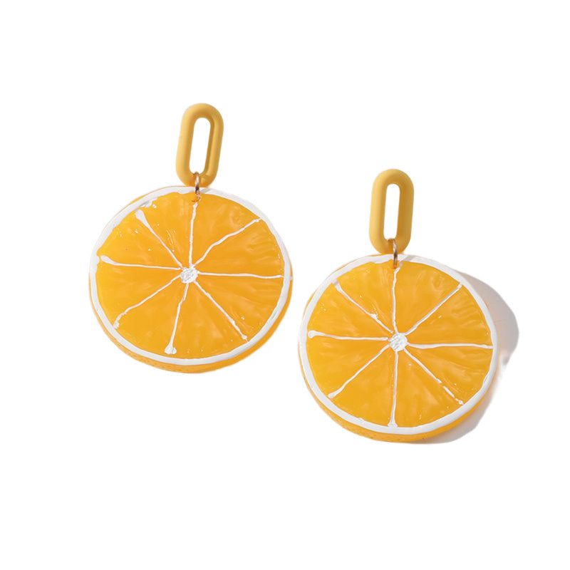 Women's Fashion Simple Acrylic Plate Fruit Shape Earrings