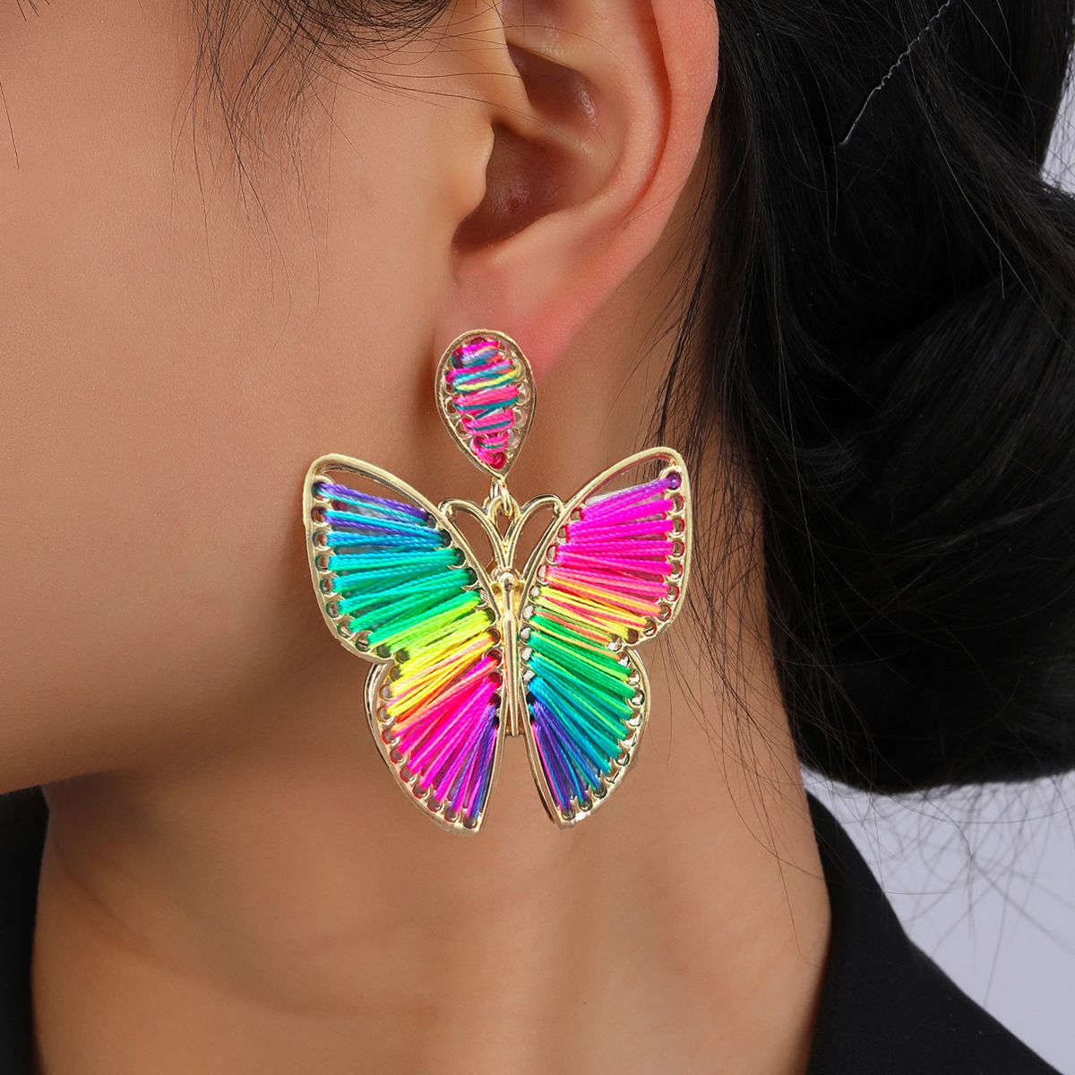 Hand Woven Butterfly Solid Assortment Earrings