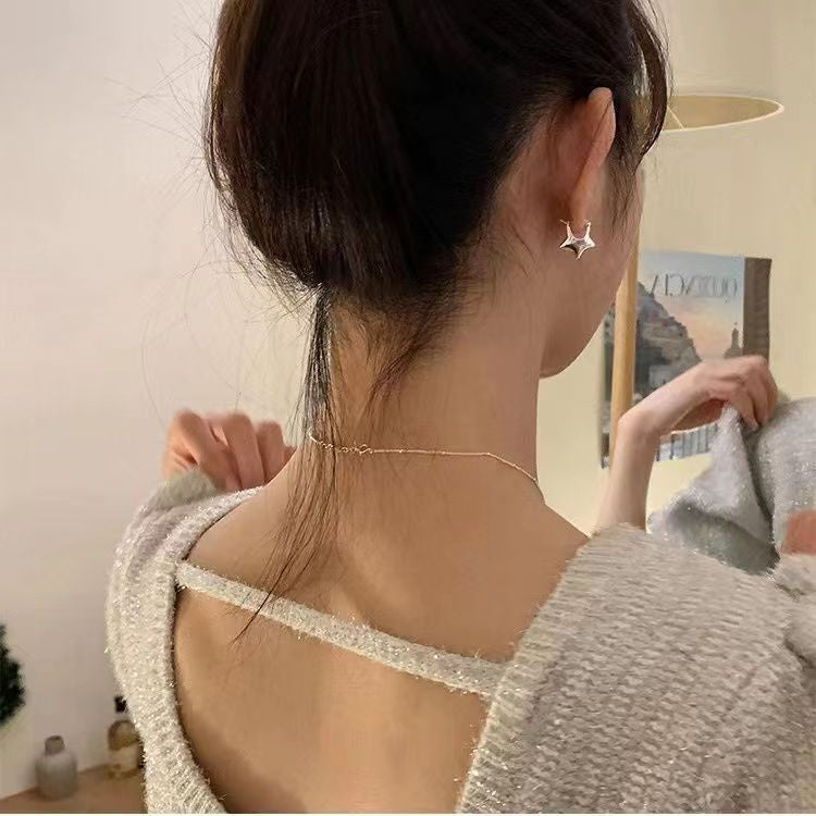 Women's Fashion Temperament Pentagram Shape Earrings