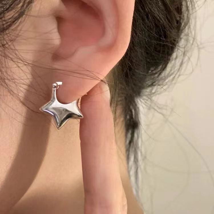 Women's Fashion Temperament Pentagram Shape Earrings