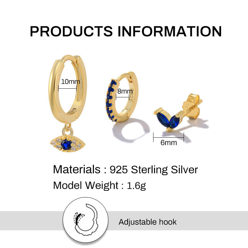 Women's Demon Eye Earring Combination Set