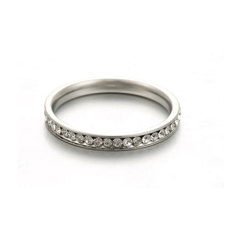 3mm-super Glue Rhinestone Ring For Men And Women