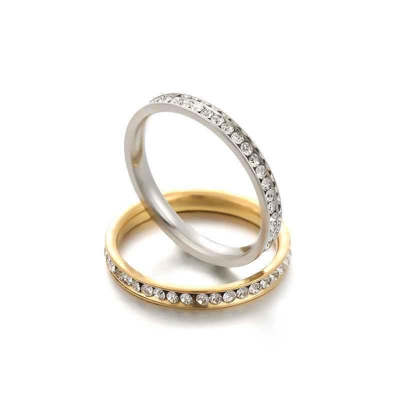 3mm-super Glue Rhinestone Ring For Men And Women