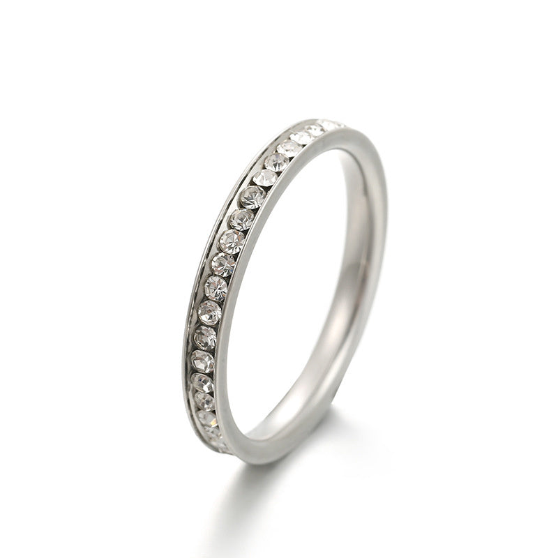 3mm-super Glue Rhinestone Ring For Men And Women