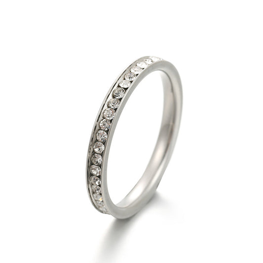 3mm-super Glue Rhinestone Ring For Men And Women