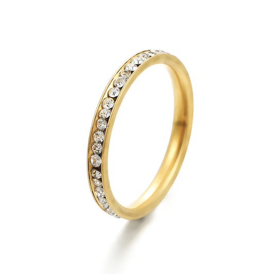 3mm-super Glue Rhinestone Ring For Men And Women
