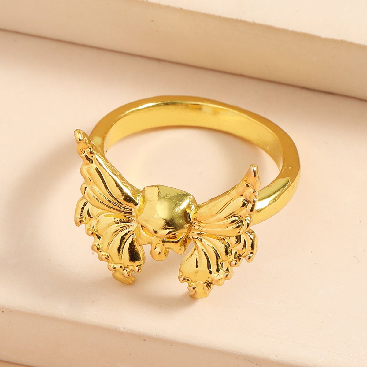Vintage Punk Style Butterfly Skull Ring