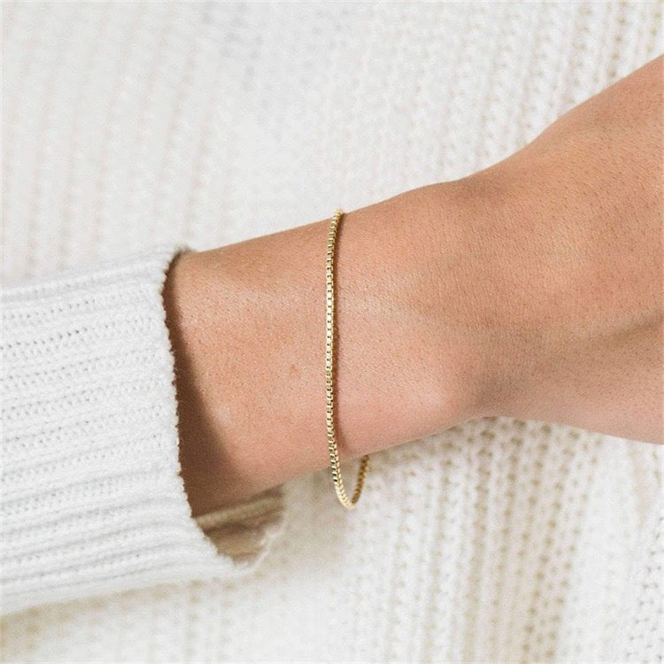 Simple Stainless Steel Exquisite Beads Chain Bracelet