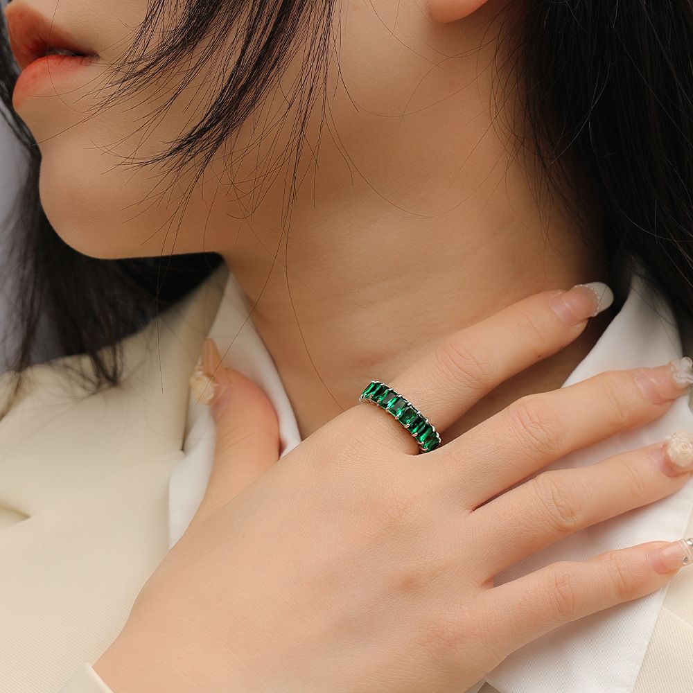 Fashion Diamond-studded Ring Jewelry Light Luxury Minority Colorful Crystals Rings