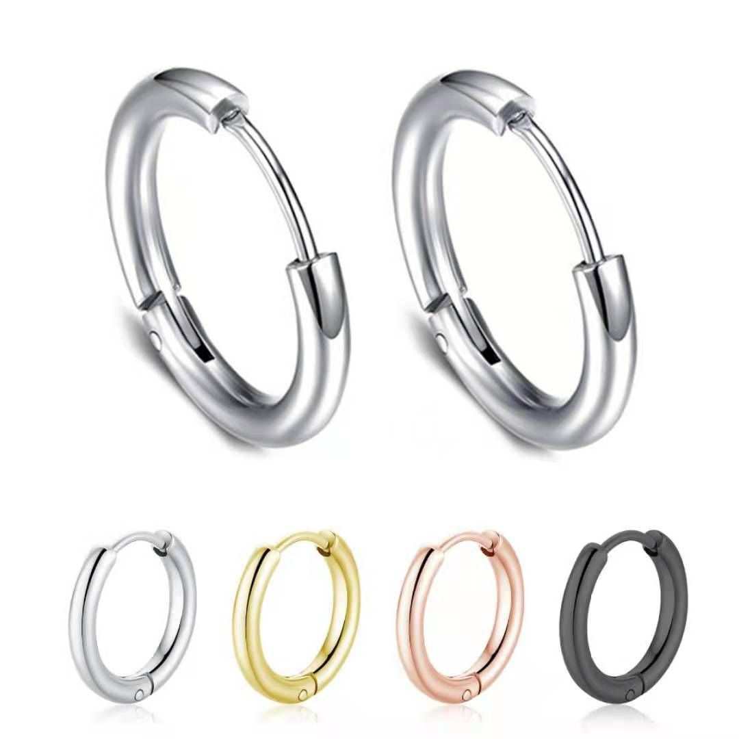 Circular Stainless Steel Ear Buckle For Simplicity