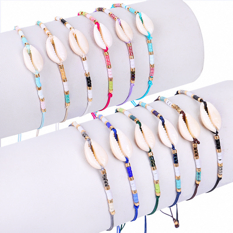Women's Fashion Shell Bead Woven Bracelet