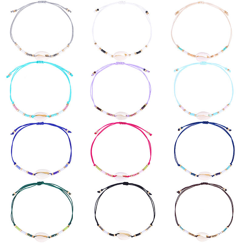 Women's Fashion Shell Bead Woven Bracelet