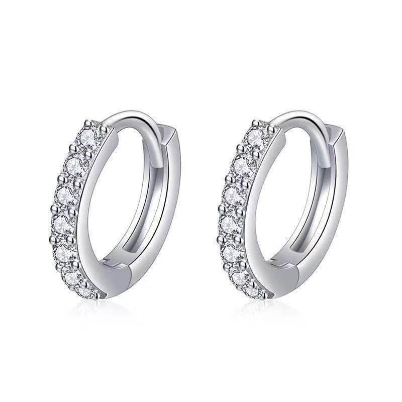 Single Row Rhinestone Earrings Female All-matching Graceful