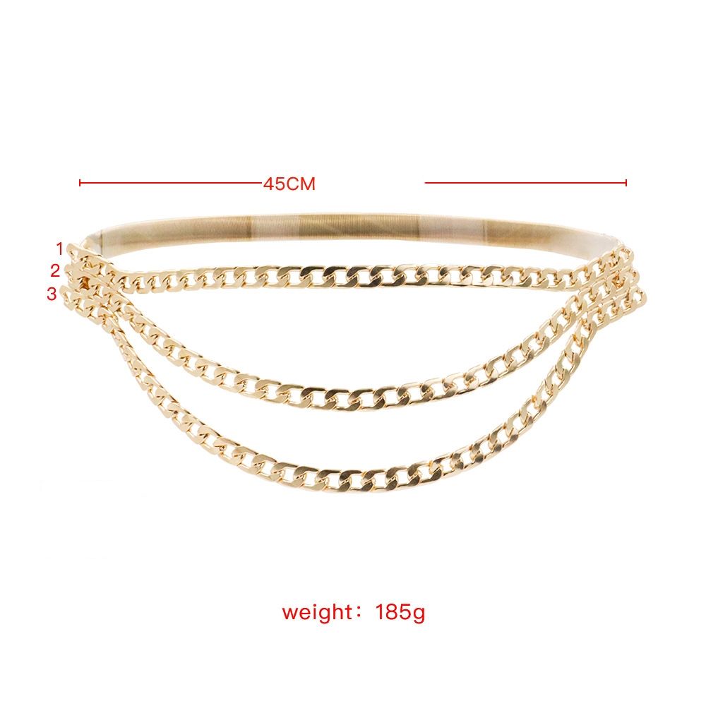 Women's Elastic Spring Three-layer Chain Dress Belt