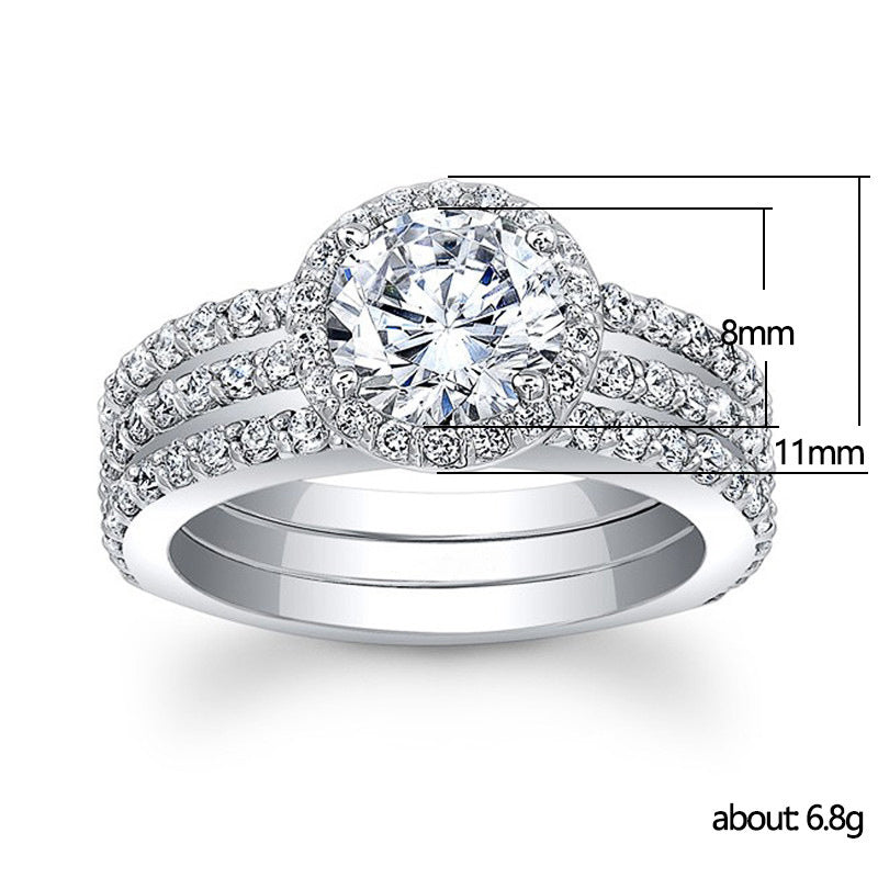 Women's Fashion Simple Geometric Zircon Ring