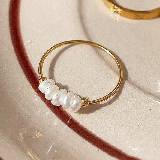 Magnolia Freshwater Pearl Gold Ring