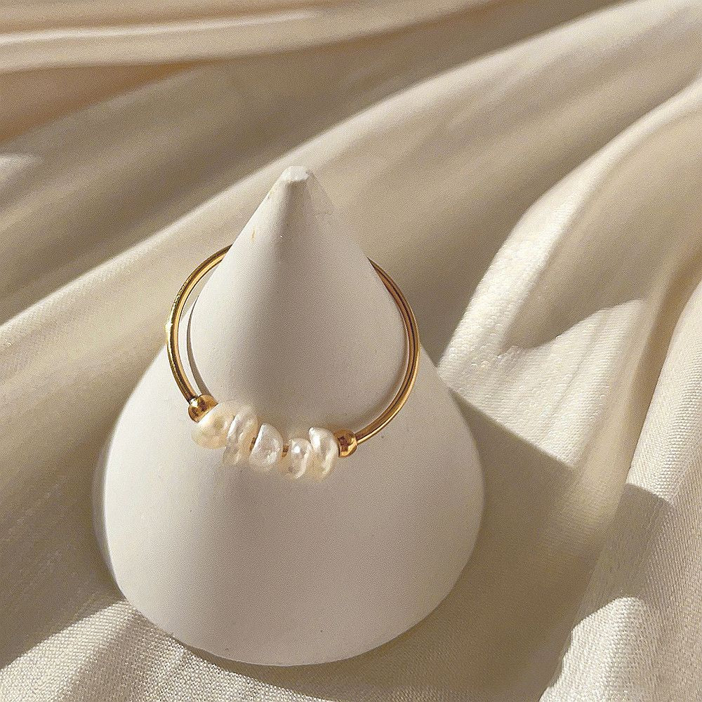 Magnolia Freshwater Pearl Gold Ring