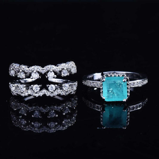 Gaoding Jewelry Design European And American Entry Lux Colored Gems Couple Rings
