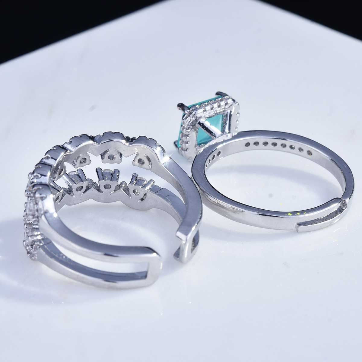 Gaoding Jewelry Design European And American Entry Lux Colored Gems Couple Rings