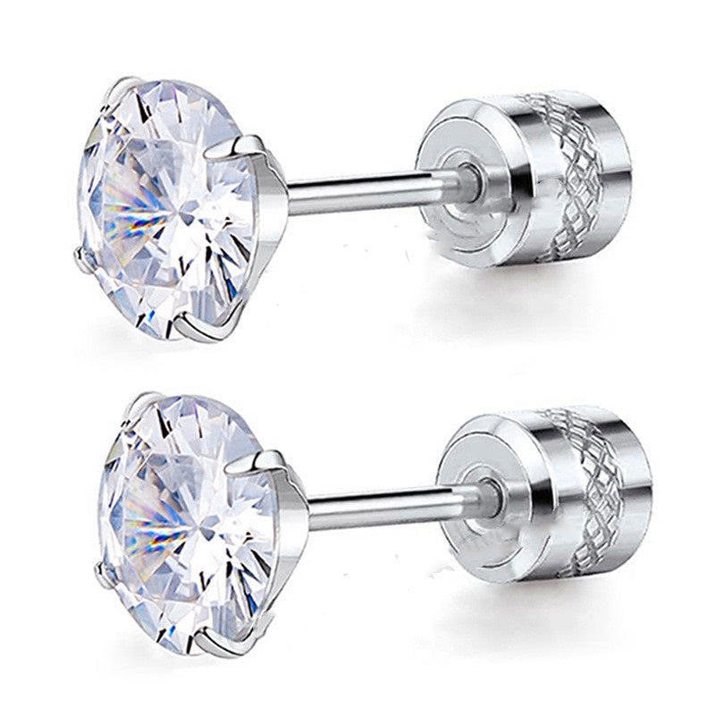 Fashion Barbell Double-headed Rhinestone-encrusted Earrings