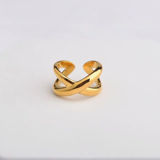 Metal Coil Multi-layer Winding Cross Ring For Women