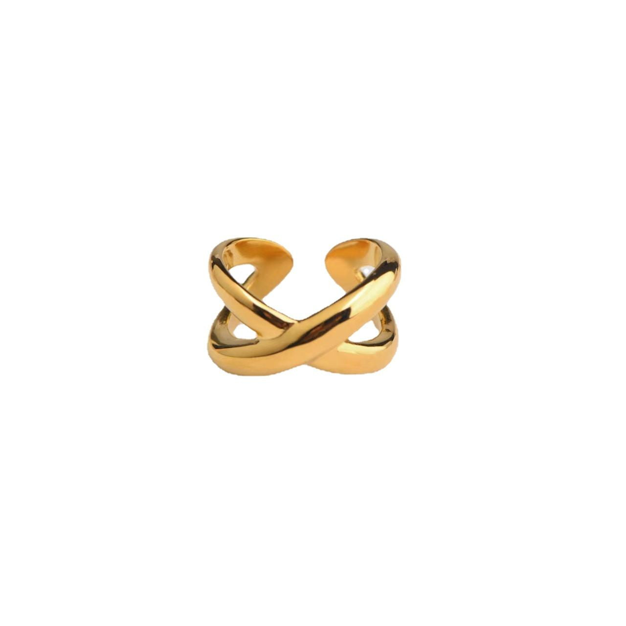 Metal Coil Multi-layer Winding Cross Ring For Women