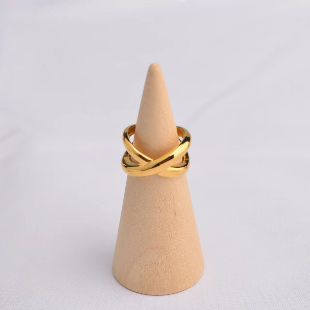 Metal Coil Multi-layer Winding Cross Ring For Women