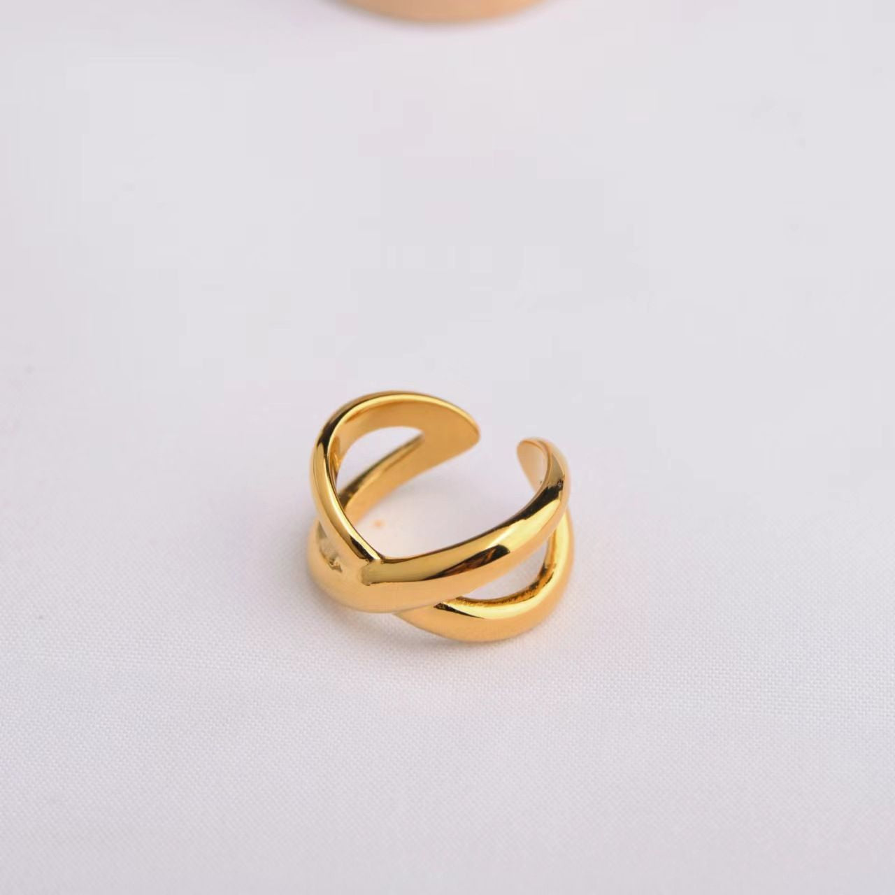 Metal Coil Multi-layer Winding Cross Ring For Women
