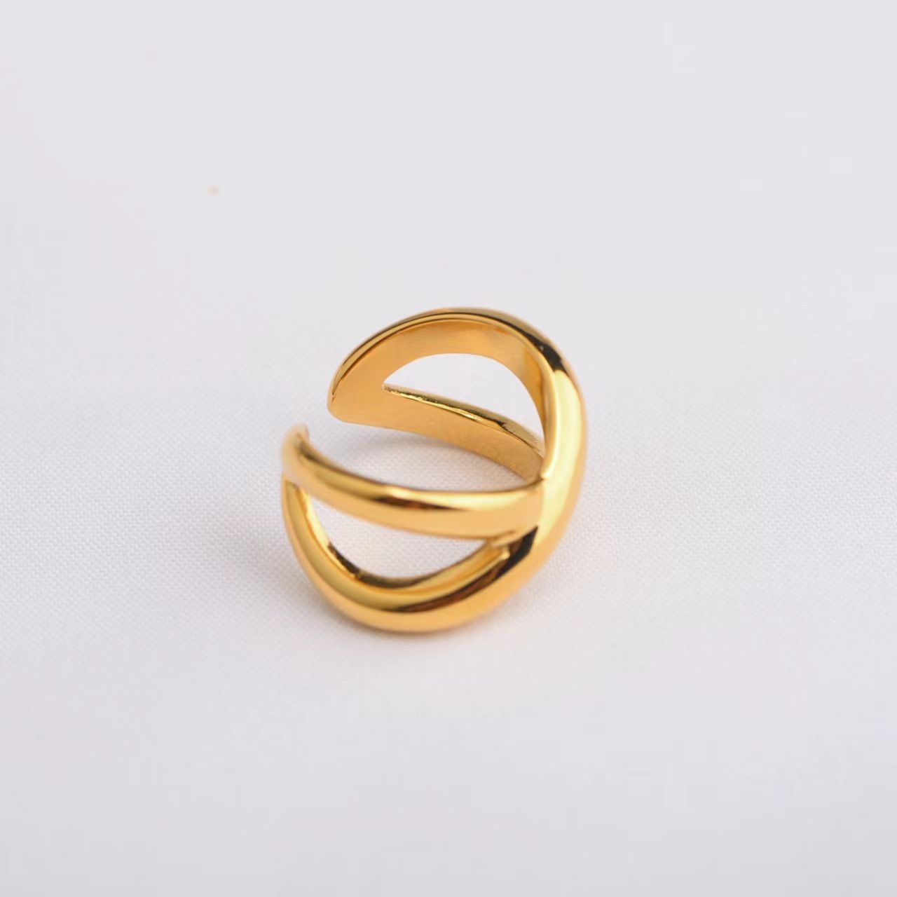 Metal Coil Multi-layer Winding Cross Ring For Women