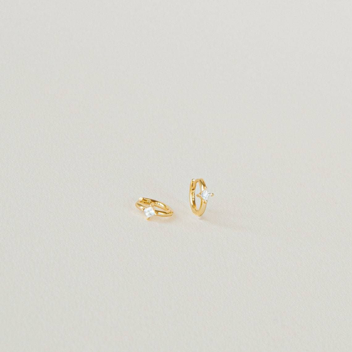 Electroplated Gold Classic Zircon Earrings