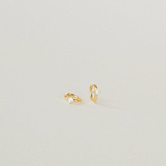 Electroplated Gold Classic Zircon Earrings