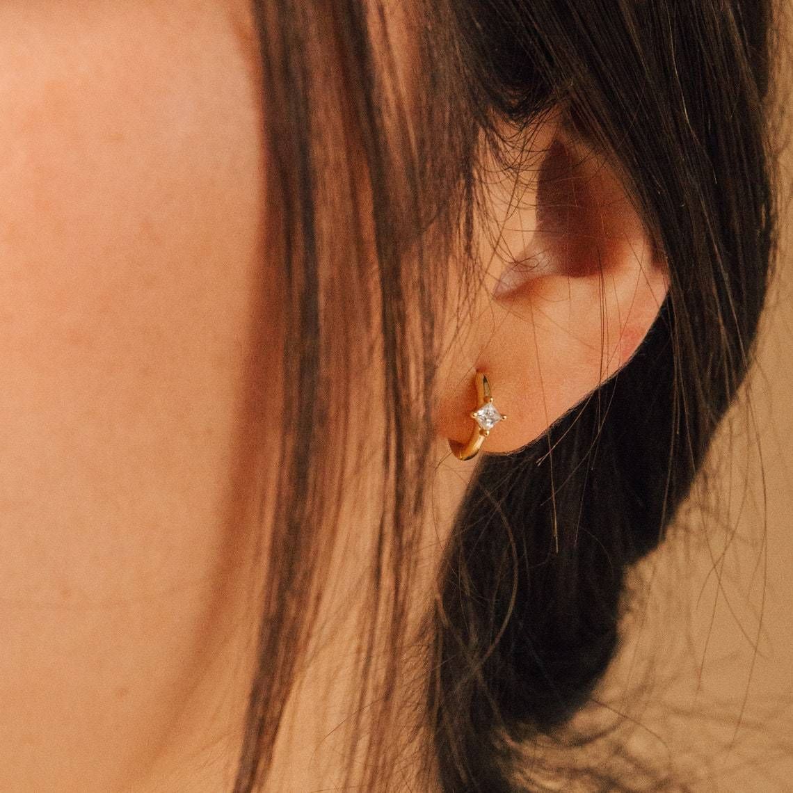Electroplated Gold Classic Zircon Earrings