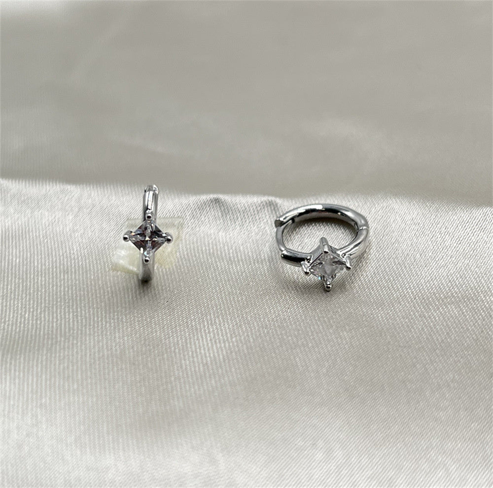 Electroplated Gold Classic Zircon Earrings
