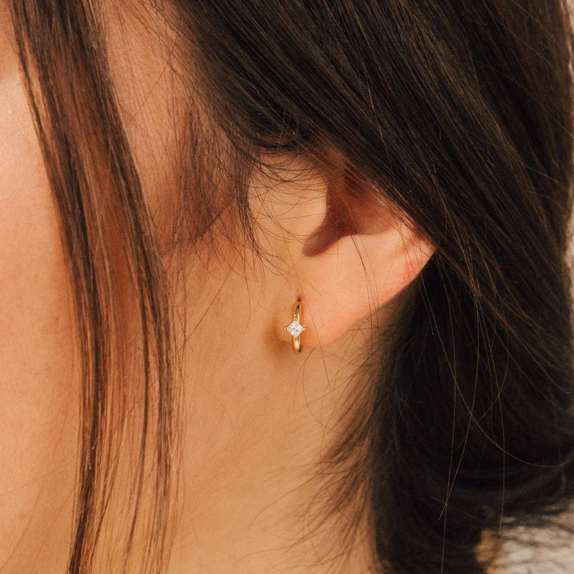 Electroplated Gold Classic Zircon Earrings